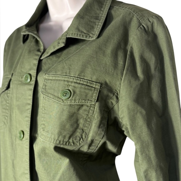 Talbots POM-POM TWILL JACKET green women large - Picture 5 of 14